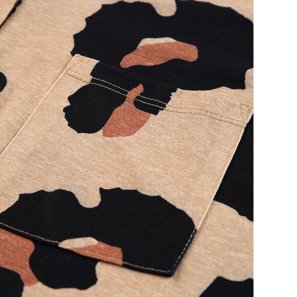 Tan Leopard Print  With  Chest Pocket Tank Top New Sizes S, M, L, XL - Picture 10 of 12